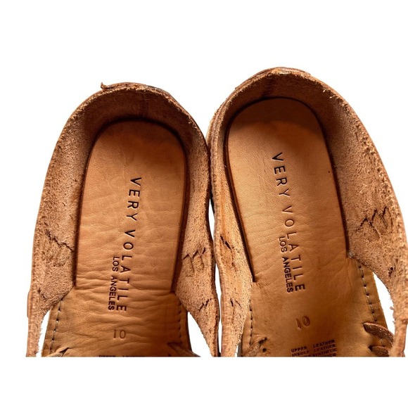 NWOT VERY VOLATILE Los Angeles Beliza Huaraches Slip On, Tan, Size 10 - Picture 7 of 11